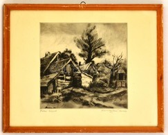 Remsey Jen? (1885-1970): Falusi Házak, Rézkarc, Papír, Jelzett, üvegezett Fa Keretben, 29×29,5 Cm - Other & Unclassified