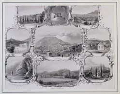 Cca 1850 Kaukázusi Termálfürd?k (Pjatyigorszk, Kiszlovodszk, Zseleznovodszk, Jesszentuki), Acélmetszet, Papír, Paszpartu - Estampes & Gravures