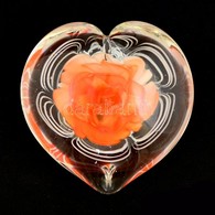 Többréteg?, Szívalakú üveg Levélnehezék, Hibátlan, 8,5×8,5 Cm - Glas & Kristall