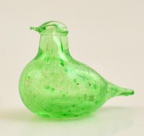 Sárgafej? Királyka, Színes üveg Asztali Dísz, Jelzett (Oiva Toikka / Iittala), Saját Dobozában, M: 4,5 Cm - Verre & Cristal