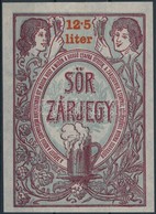 Cca 1900 Sör Zárjegy, 12,5 L - Non Classés