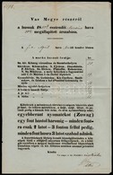 1853 Vas Megyei Hús árszabás, Vas Megyei Cs. Kir. F?nök Titkárának Aláírásával, 39x25 Cm - Sin Clasificación