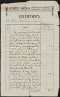 1909 Kovács Gyula M?asztalos Kézzel írt Számlája, Fejléces Papíron - Sin Clasificación