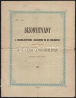 1916 Temesvár-Józsefvárosi Iskola Bizonyítványa - Ohne Zuordnung