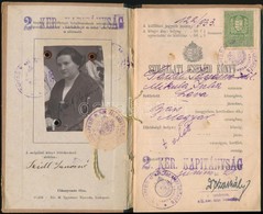 1933 Szolgálati Cselédkönyv, Fényképpel, Okmánybélyeggel, Bejegyzésekkel - Sin Clasificación