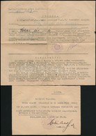 1934-1938 Pécs, 2 Db M. Kir. államrend?rségi Idézés, 1 Db Laktanyai Belépési Engedély, Az Egyik Széle Szakadozott. - Non Classés