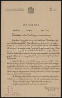 1939 M. Kir. Állami Rend?rség Budapesti F?kapitánysága által Kiállított Jelentés Tiltott Kártyajáték ügyében - Sin Clasificación