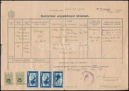 1945 Budapest, Születési Illetve Halotti Anyakönyvi Kivonat, Okmánybélyegekkel - Unclassified