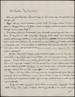 1918 Szeghalmi Gyula (1876-1963) író, Helytörténész, Régész, Fényképész Saját Kézzel írt Levele, Hajtásnyomokkal. - Ohne Zuordnung