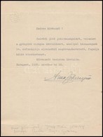 1938 Anna F?hercegn?, József Ferenc F?herceg Feleségének Saját Kézzel Aláírt Levele Bajor Gizi Színm?vészn?höz. - Sin Clasificación