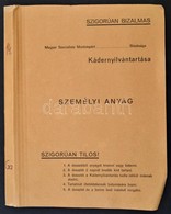 1975-1989 MSZMP XXI. Kerületi Kádernyilvántartási Személyi Anyaga, Feliratozott Dossziéban, Benne Az ÁFOR Tájegység. Vez - Ohne Zuordnung