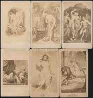 Cca 1870-1880 9 Db Meztelen N?ket, Erotikus Jeleneteket ábrázoló, M?alkotásokról Készített Fotó Kartonon / Nude Art Phot - Other & Unclassified