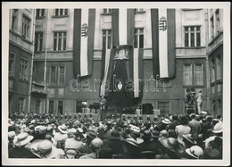 1939 Július Teleki Pál Miniszterelnök Egyenruhában Beszédet Mond A Várban. 18x13 Cm - Autres & Non Classés