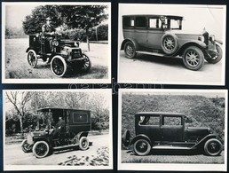 Cca 1902-1927 Régi Autók, 4 Db Fotó, Kés?bbi El?hívások, 12×9 Cm - Otros & Sin Clasificación