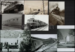Vasúti Szerelvények, Mozdonyok Vegyes Tétele Különféle Korokból, 13 Db Vintage Fotó és/vagy Mai Nagyítás, 4x9 Cm és 13x1 - Otros & Sin Clasificación