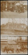 1919 Kassa A Tanácsköztársaság Idején, 3 Db Fotó, Hátuljukon Feliratozva, 5,5×8 Cm - Otros & Sin Clasificación
