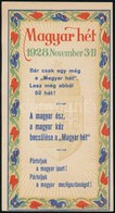 1928 Magyar Hét, Magyar Ipart Támogató Reklám Cédula,  15x8 Cm - Advertising