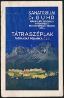 Cca 1938 Tátraszéplak/Tatranská Polianka, Dr. Guhr Szanatórium Képes Ismertet?je - Publicidad