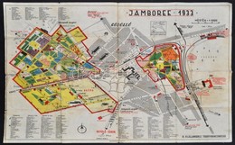 1933 A Gödöll?i Jamboree Színes Térképe,1:6000, Bp., Athenaeum, Hajtásnyomokkal, Kopott, 40×55 Cm - Pfadfinder-Bewegung