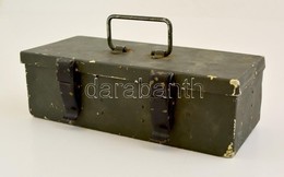 Katonai, Fém Töltény Tároló Doboz. / Military Ammo Cart. 12x29 Cm - Sonstige & Ohne Zuordnung