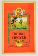1934 Budai-hegyek, Kirándulók Térképe, M. Kir. Állami Térképészet, Szakadással, 93x62 Cm - Sonstige & Ohne Zuordnung