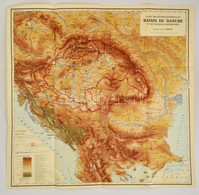 Cca 1943 Carte Oro-hydrographique Du Bassin Du Danube Et Des Régions Limitrophes, 1:1600000, A Duna-medence és A Környez - Otros & Sin Clasificación