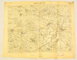 Cca 1903 Beseny? és Tiszafüred Térképe, 1:75000, M. Kir. Állami Térképészet, Hajtott, A Széleken Kis Szakadásokkal, 45,5 - Sonstige & Ohne Zuordnung