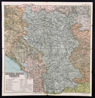 Cca 1914 Szerbia Háború Térképe, 1:1000000, Jelmagyarázattal, Bp. Magyar Földrajzi Intézet, 49×45 Cm - Otros & Sin Clasificación