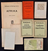 Cca 1910-1940 Vegyes Térkép Tétel, 9 Db, London And Suburbs Térképe, Olaszország Térképe, Reliefkarte Von Galizien Und S - Autres & Non Classés