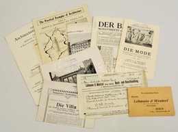 Cca 1910 Vegyes Nyomtatvány Tétel, 9 Db. Különféle építészeti Prospektusok, Nyomtatványok, Közte Der Baumeister VI. évf. - Ohne Zuordnung