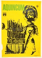 1969 Varga László (1930-): Budapesti Történeti Múzeum Aquincum Kiállítás Plakát, Szélén Kis Szakadások, 68x47 Cm - Sonstige & Ohne Zuordnung