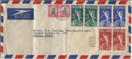 UPU 1949 South Africa Cpl3v Set In Pair + Regular AirmailCV Cape Town 6oct49 X Italy - Luchtpost