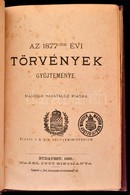 Az 1877-dik évi Törvények Gy?jteménye. Bp., 1886, Nágel Ottó, Pesti Könyvnyomda Rt. -ny.  Második Kiadás, V+167 P. Kiadó - Sin Clasificación