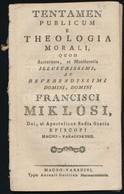 Kováts Ferenc Xaver (1743-1810): Tentamen Publicum E Theologia Morali, Quod Auctoritate, Et Munificentia Illustrissimi,  - Sin Clasificación