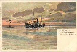 ** T2 Siófok, Napnyugat A Balatonon, G?zhajó / Plattensee. Ottmar Zieher Kuenstlerpostkarte No. 2820. Litho S: Raoul Fra - Sin Clasificación