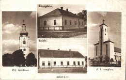 T2/T3 Börvely, Berveni; Református Templom, Községháza, Római Katolikus Templom, Iskola / Calvinist Church, Town Hall, C - Sin Clasificación