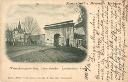 * T2/T3 1900 Brassó, Kronstadt, Brasov;  Árvaház Utcai Kapu. Julius Müller Kiadása / Porta Scheilor / Waisenhausgässer-T - Zonder Classificatie