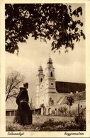 * T1/T2 Csíksomlyó, Sumuleu Ciuc; Kegytemplom, Szerzetes / Church With Monk - Ohne Zuordnung