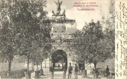 * T2/T3 1908 Gyulafehérvár, Alba Iulia, Karlsburg; Károly Kapu A Várban / Gate In The Castle  (EK) - Ohne Zuordnung