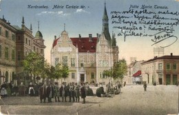 T3/T4 1917 Karánsebes, Caransebes; Mária Terézia Tér, Piac / Square, Market (szakadás / Tear) - Non Classés