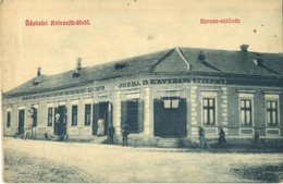 T2/T3 Kolozs, Cojocna; Korona Szálloda, Józsa B. Kávéháza, étterem. W. L. 1578. / Hotel, Café, Restaurant (felületi Sérü - Non Classés