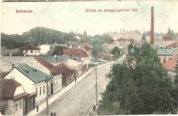 T2/T3 1909 Kolozsvár, Cluj; Kilátás Az Elmegyógyintézet Felé, Utca, Gyárkémény. Újhelyi és Boros Kiadása / View Towards  - Non Classés