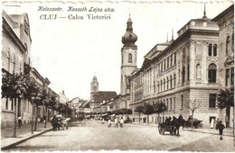 T2/T3 Kolozsvár, Cluj; Kossuth Lajos Utca / Calea Victoriei / Street View  '1940 Kolozsvár Visszatért' So. Stpl  (fl) - Ohne Zuordnung