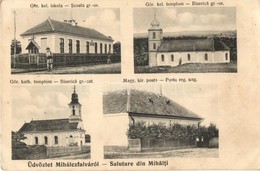 ** T2/T3 Mihálcfalva, Michelsdorf, Mihalt; Scoala Gr.-or., Biserica Gr.-or., Biserica Gr.-cat., Posta Reg. Ung. / Görögk - Non Classés