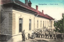 ** T2 Szentgerice, Galateni; Állami Iskola, Gyerekek. Fogyasztási Szövetkezet Kiadása / School, Children - Ohne Zuordnung