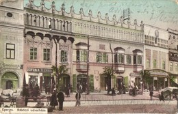 T4 1913 Eperjes, Presov; Rákóczi Udvarház, Spira Hendrik, Eichenbaum, Goldwender és Moskovits-cip?gyár üzlete / Shops (s - Unclassified