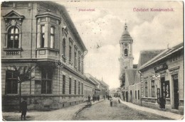 T2/T3 1906 Komárom, Komárnó; Jókai Utca, Templom, Girch József üzlet / Street View, Church, Shop - Non Classificati