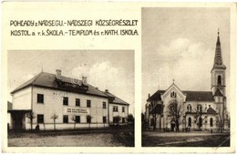 T2/T3 Nádszeg, Trstice; Templom, Katolikus Iskola / Church, School, '1938 Dunaszerdahely Visszatért'  So. Stpl. (EK) - Sin Clasificación