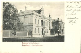 T3/T4 1898 Pozsony, Pressburg, Bratislava; Stefánia út / Stefaniegasse / Street View (vágott / Cut) - Non Classificati