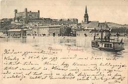 T3 1899 Pozsony, Pressburg, Bratislava; Vár, G?zhajó. Römmler & Jonas / Castle, Steamship (fa) - Sin Clasificación
